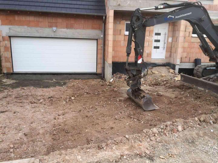 Garage avec préparation pavage Saverne