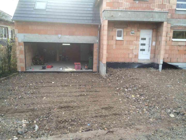 Garage avec préparation pavage Saverne